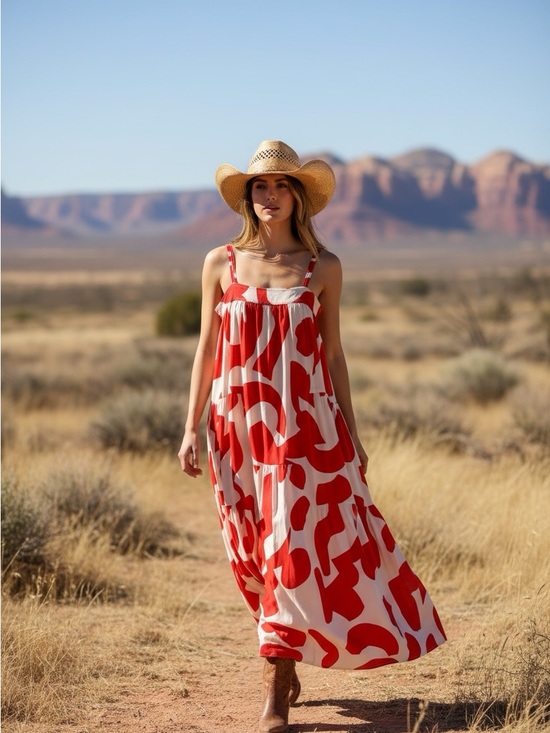 Anthropologie Dresses & Skirts - Anthropologie x Abel The Label Smock Dress Abstract Flowy Trapeze Summer Maxi L